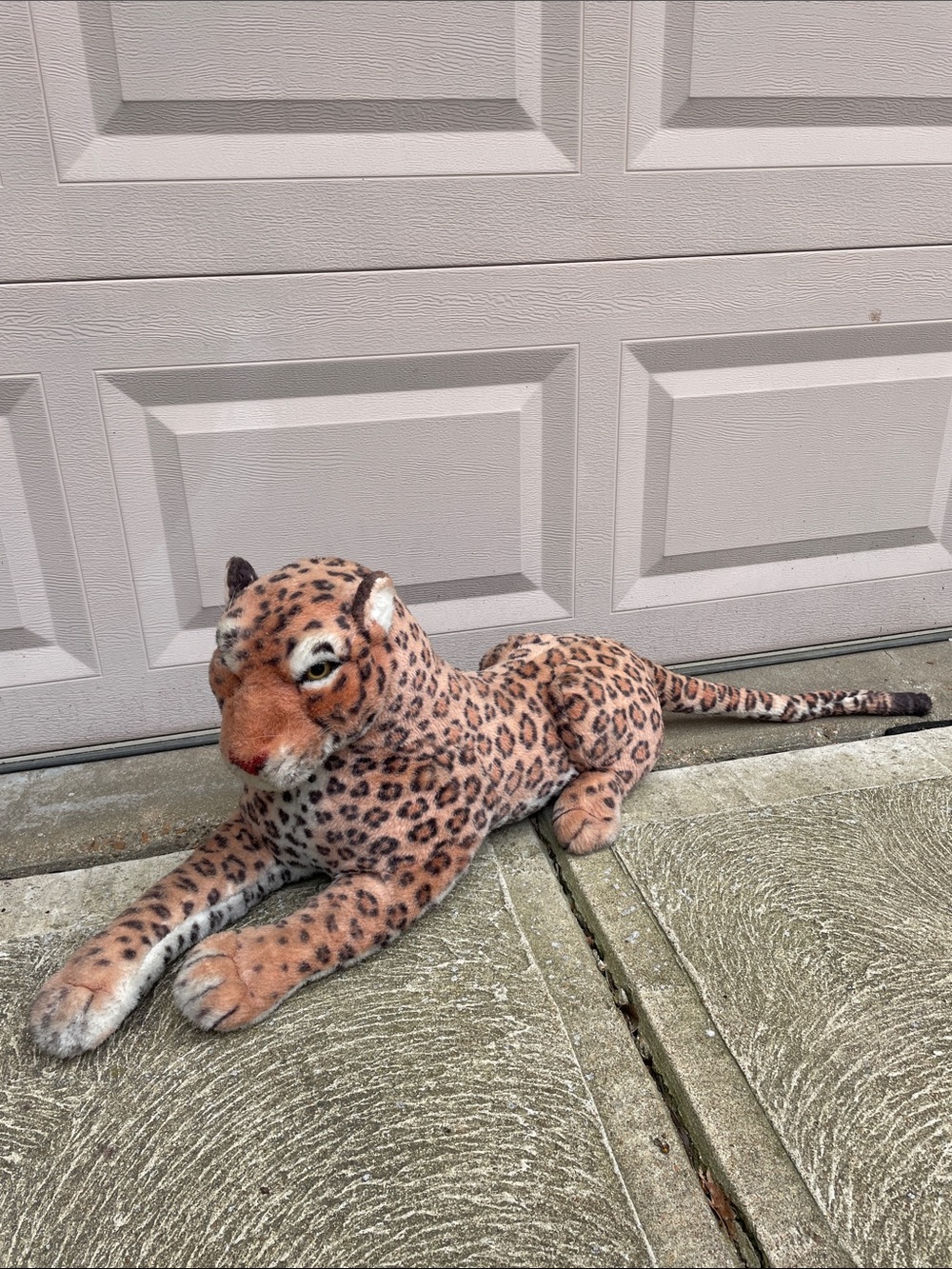 Large Kellytoy USA Plush Leopard Cheetah Jaguar 46" Paw to Tail Yellow Eyes  EUC